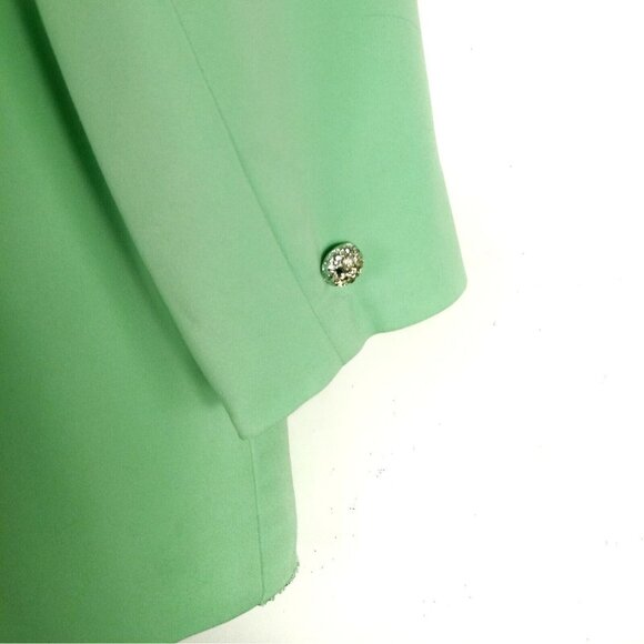 Vintage Donna Vinci Green Open Front Jacket Beaded Rhinestone Accents Size 20 - Picture 3 of 7